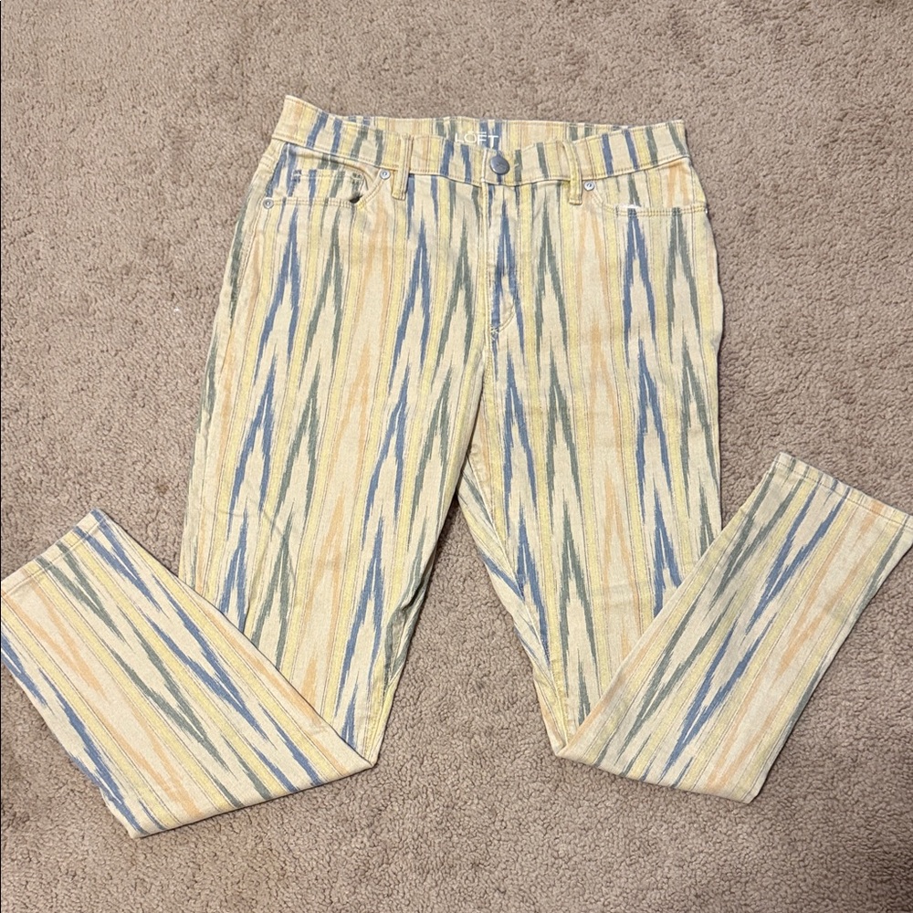 LOFT Multicolor Patterned Skinny Pants